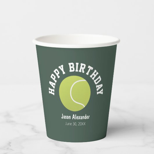 テニス テーマ 誕生日 パーティー 紙コップ テーブルウェア (正面)