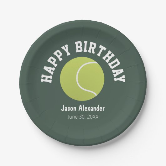 テニス テーマ 誕生日 パーティー 紙皿 テーブルウェア (正面)