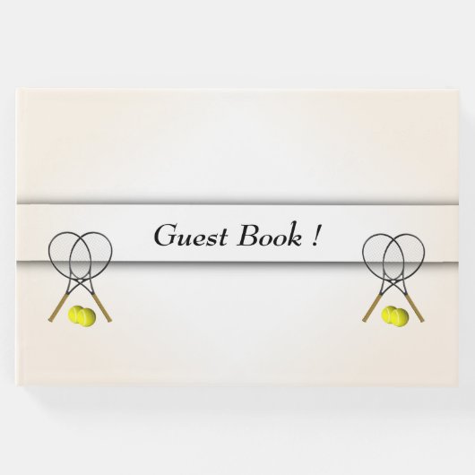 テニス デザイン 個人用 テキスト 背 Guest Book ゲストブック (正面)