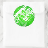 テニス;ネオングリーンストライプ。 ラウンドシール (バッグ)