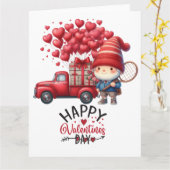 テニス バレンタインデー プレイヤーに愛を カード (黄色い花)