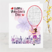 テニス バレンタインデー プレーヤーへ 愛を込めて カード (黄色い花)