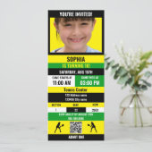 テニス バースデーパーティー チケット（イエロー/グリーン/ブラック） 招待状 (スタンド正面)