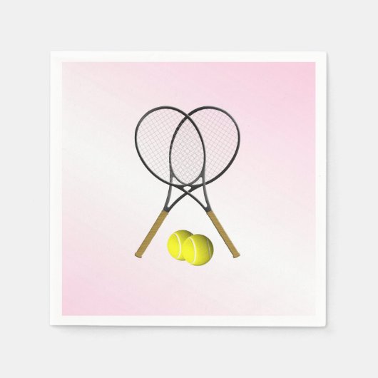 テニス ピンク スポーツ スタンダードカクテルナプキン (正面)