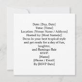 テニス フラミンゴ ラケットとボール 招待状 (裏面)