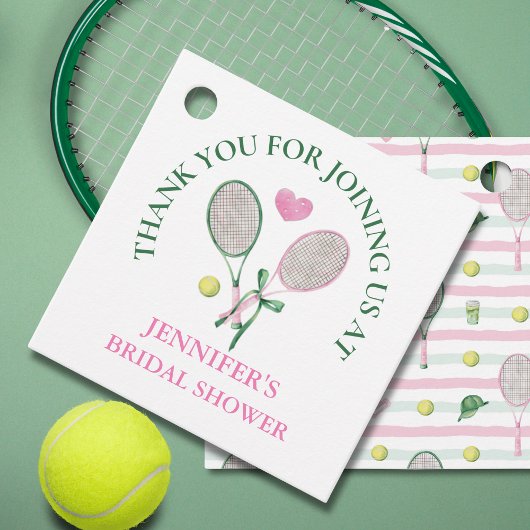 テニス ブライダルシャワー 感謝祭タグ フェイバータグ