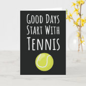 テニス プレーヤー ファン 愛好家のためのスポーツ グリーティング カード (黄色い花)