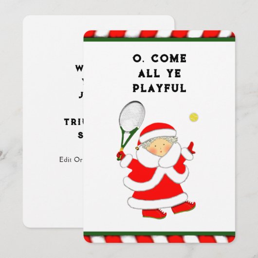 テニス ホリデークリスマスカード シーズンカード (正面/裏面)