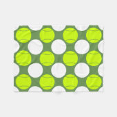 テニス・ボールの水玉模様パターン フリースブランケット (正面(横))