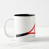 テニス・ボールの黒11のozのツートーンマグ ツートーンマグカップ (左)