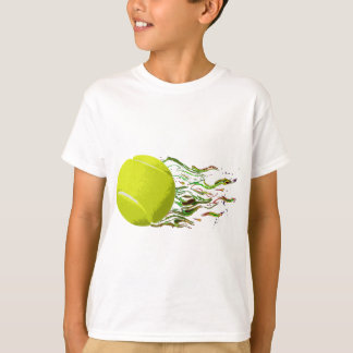 テニス・ボールは芸術的な全米オープンWimbletonを炎にあてます Tシャツ
