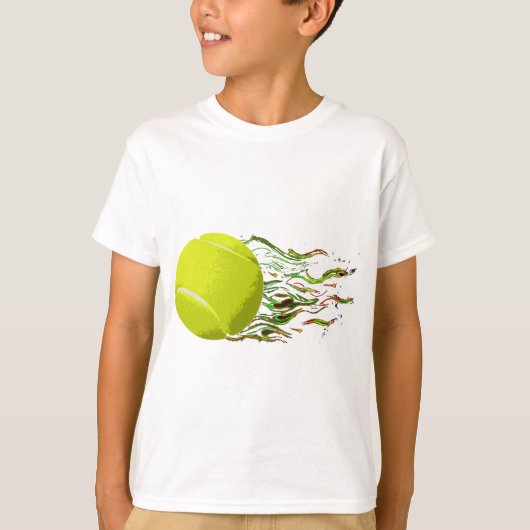 テニス・ボールは芸術的な全米オープンWimbletonを炎にあてます Tシャツ (正面)