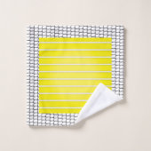 テニス ボール ラケット イエロー ホワイト ブラック スポーツ バスタオルセット (ウォッシュタオル)