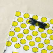 テニス ボール ラケット イエロー ホワイト ブラック スポーツ ビーチタオル (インサイチュ)