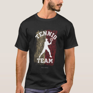 テニス・ポーランド国旗のチームテニス選手テニス Tシャツ