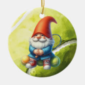 テニス・メリークリスマスをテーマにした セラミックオーナメント (正面)