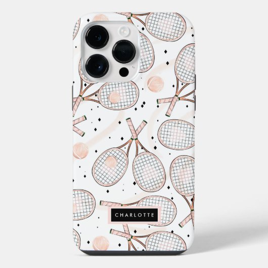 テニス ラバー ラケット iPhoneケース (裏面)