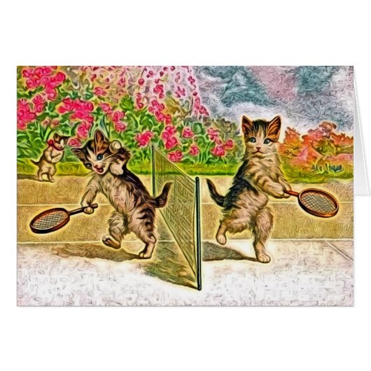 テニス、中すべての行事のブランクを遊ぶ猫ちゃん (正面横)