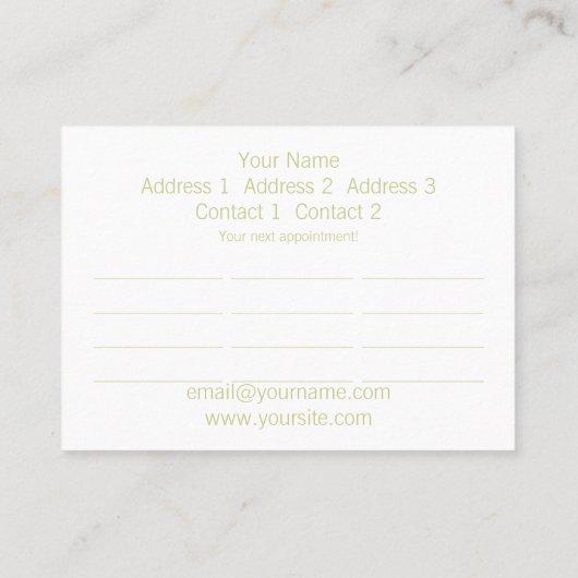 テニス – 名刺 (裏面)