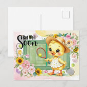 テニス 大好きなあひるちゃんのために早く元気に  ポストカード (正面/裏面)