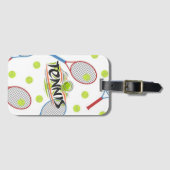 「テニス、好きな人？」アクリル製スーツケースタグ ラゲッジタグ (正面横)