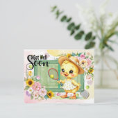 テニス 愛らしいダックファンへの回復祈願カード ポストカード (スタンド正面)