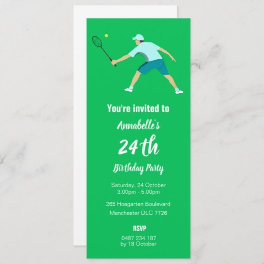 テニス 招待状 (正面/裏面)