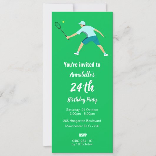 テニス 招待状 (正面)
