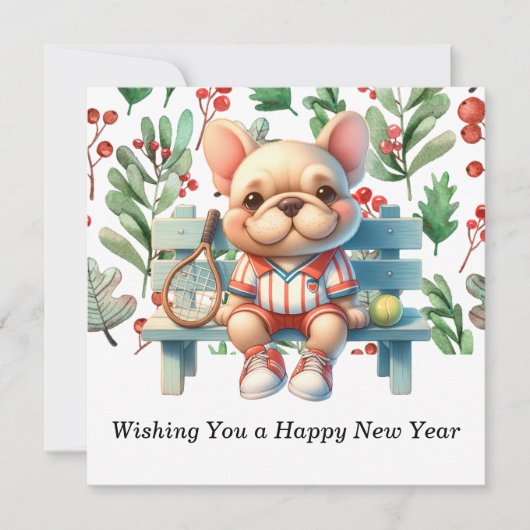 テニス 新年のご多幸をお祈りします シーズンカード (正面)