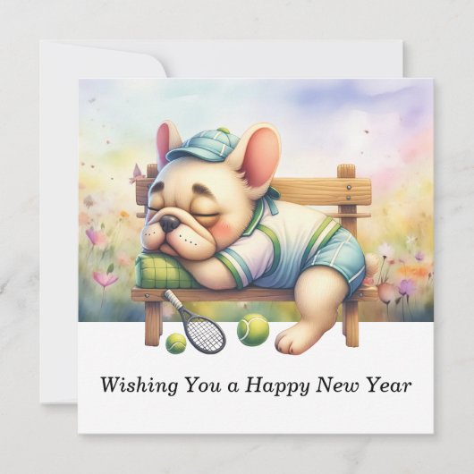 テニス 新年を迎えて喜びを願う シーズンカード (正面)
