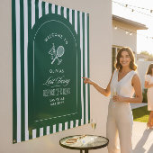 テニス 最後のスイングの前に指輪の独身女性 タペストリー