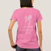 テニス 最後のスイングの前に指輪の独身女性 Tシャツ (裏面)