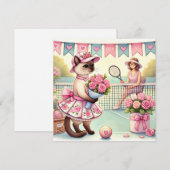 テニス 猫好きの母の日 シーズンカード (正面/裏面)