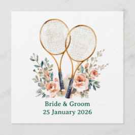 テニス 結婚式のSave the Date 招待状