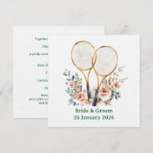 テニス 結婚式のSave the Date 招待状 (正面/裏面)