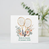 テニス 結婚式のSave the Date 招待状 (スタンド正面)