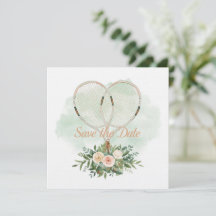テニス 結婚式のSave the Date 招待状