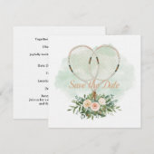 テニス 結婚式のSave the Date 招待状 (正面/裏面)