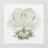 テニス 結婚式のSave the Date 招待状 (正面)