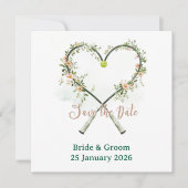 テニス 結婚式のSave the date 招待状 (正面)