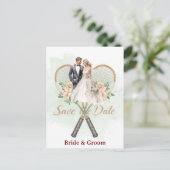 テニス 結婚式のSave the date 招待状 (スタンド正面)