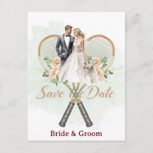 テニス 結婚式のSave the date 招待状