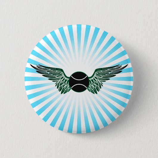 テニス。翼あり。 缶バッジ (正面)