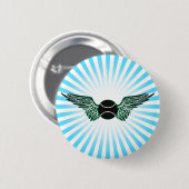 テニス。翼あり。 缶バッジ (正面&裏面)