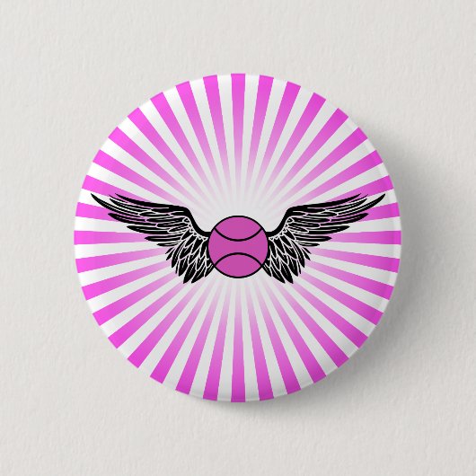 テニス。翼あり。 缶バッジ (正面)