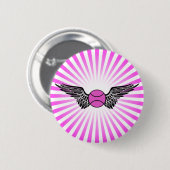 テニス。翼あり。 缶バッジ (正面&裏面)