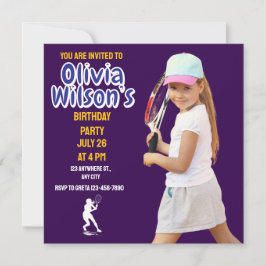 テニス 誕生日パーティー, テニス プレーヤー 女子 招待状