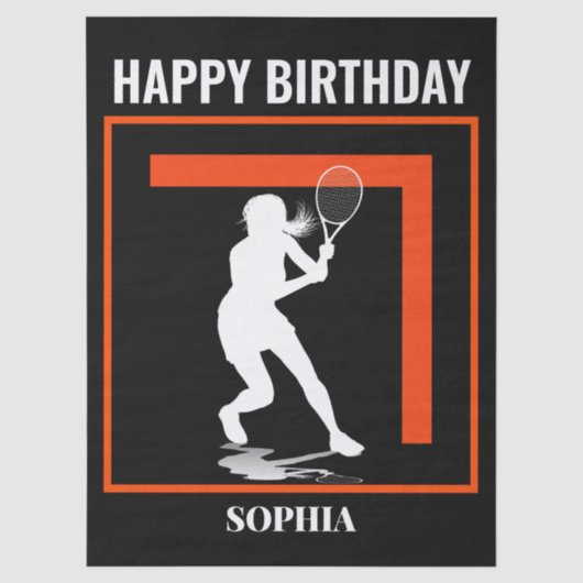 テニス 誕生日 テニス 女子 プレーヤー 薄葉紙 (正面)