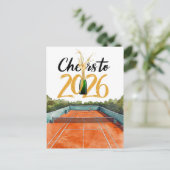 テニス 2026年 新年お祝い ポストカード (スタンド正面)