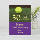 テニス 50歳の誕生日パーティー招待状 招待状 (スタンド正面)